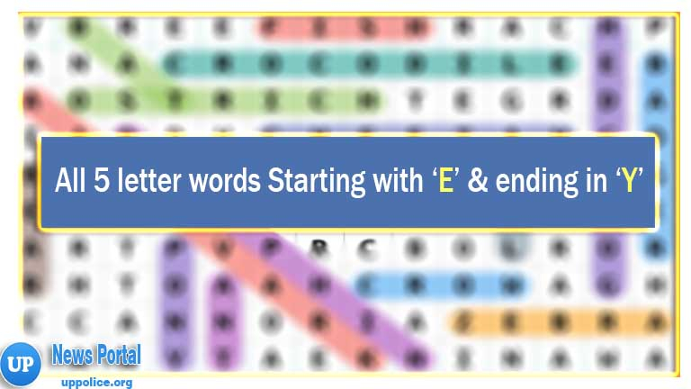 5 Letter Word Starts With E End With Y