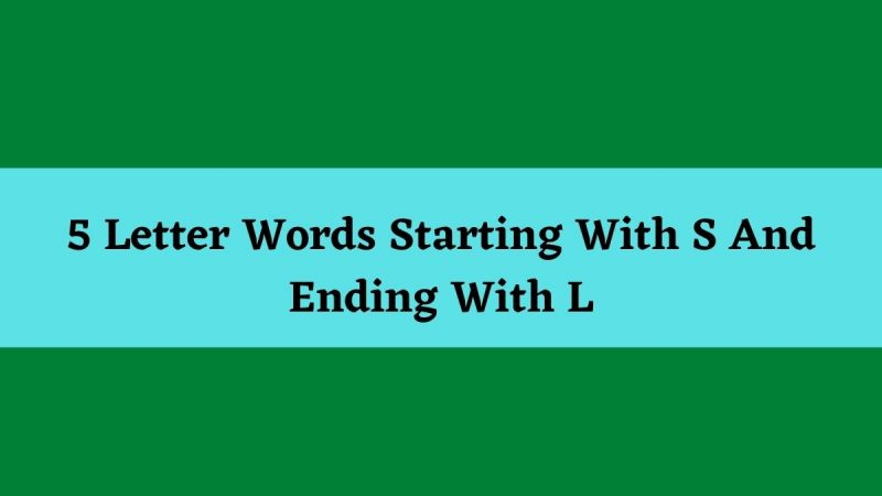 5 Letter Words Starting With S And Ending With L